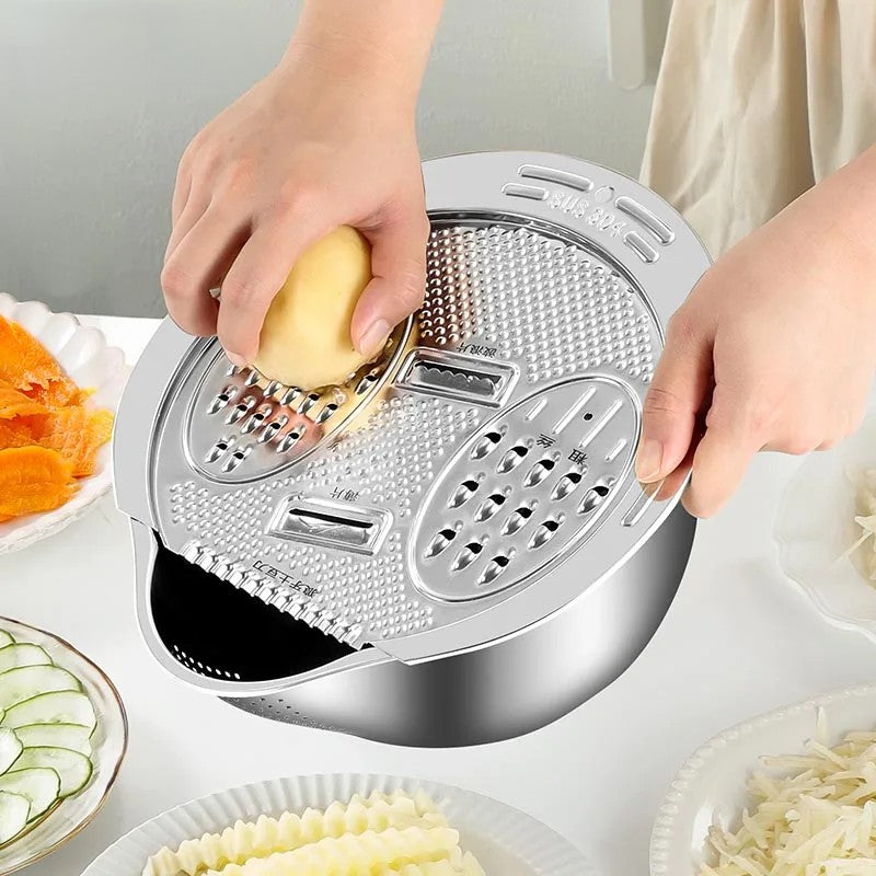 LoungeYard | All-in-One Stainless Steel Kitchen Drain Slicer Bowl — product view 1