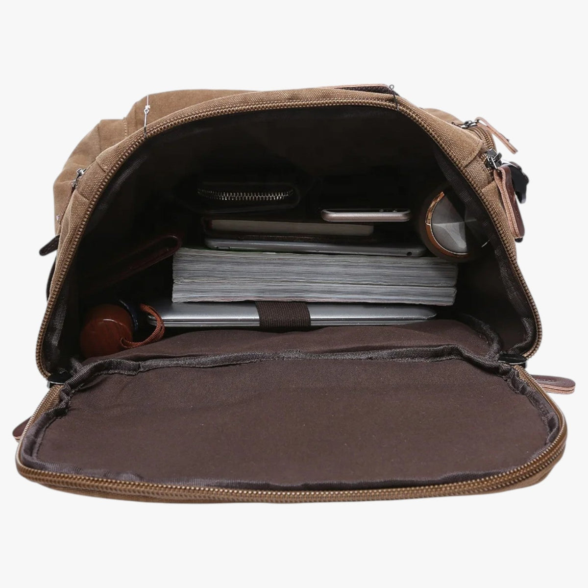 LoungeYard | Vintage Canvas Backpack – Stylish & Functional with Laptop Compartment for Everyday & Adventure — product view 5