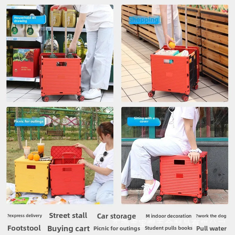 LoungeYard | Folding Shopping Trolley with Silent Wheels – EasyCart — product view 5
