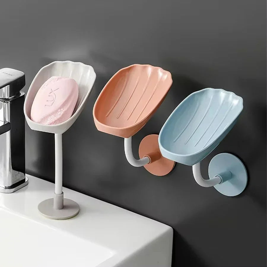 LoungeYard | DryLoft Soap Holder | Double Chamber with Drain & Lid | Wall Mount without Drilling | Dust Protection & Space Saving — product view 1