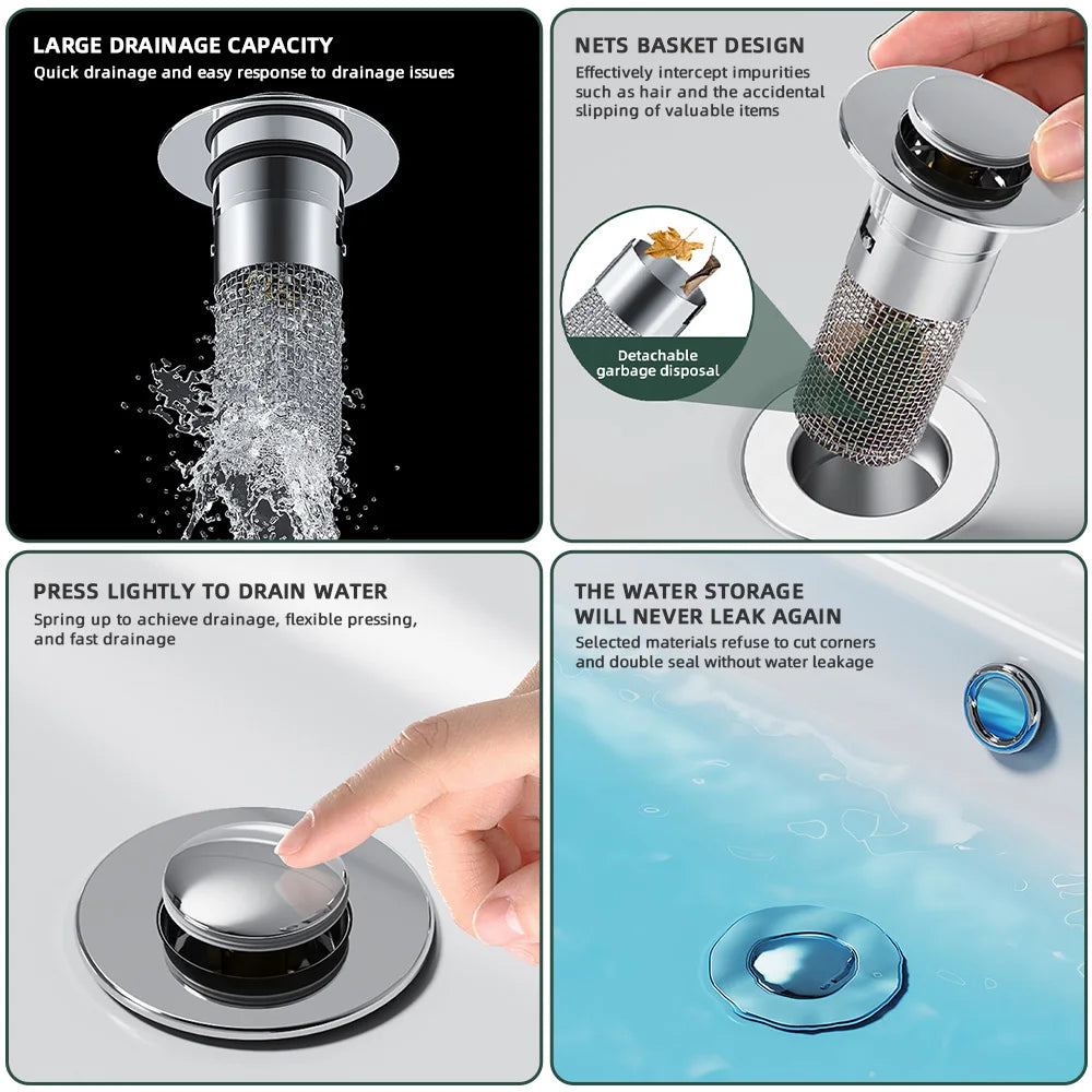 LoungeYard | Pop-up Anti Clogging Drain Sink Strainer Filter — product view 4