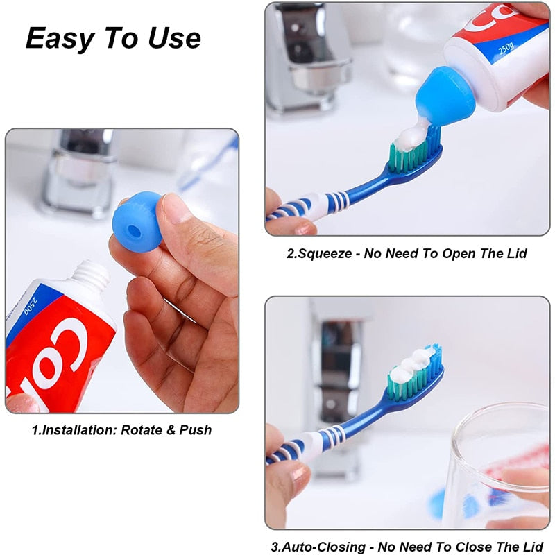 LoungeYard | 4pcs Anti-Waste Self-Closing Reusable Toothpaste Caps — product view 4