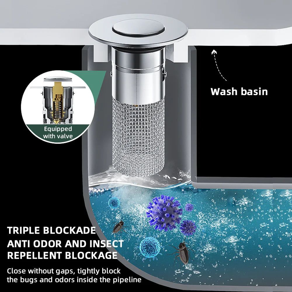 LoungeYard | Pop-up Anti Clogging Drain Sink Strainer Filter — product view 3