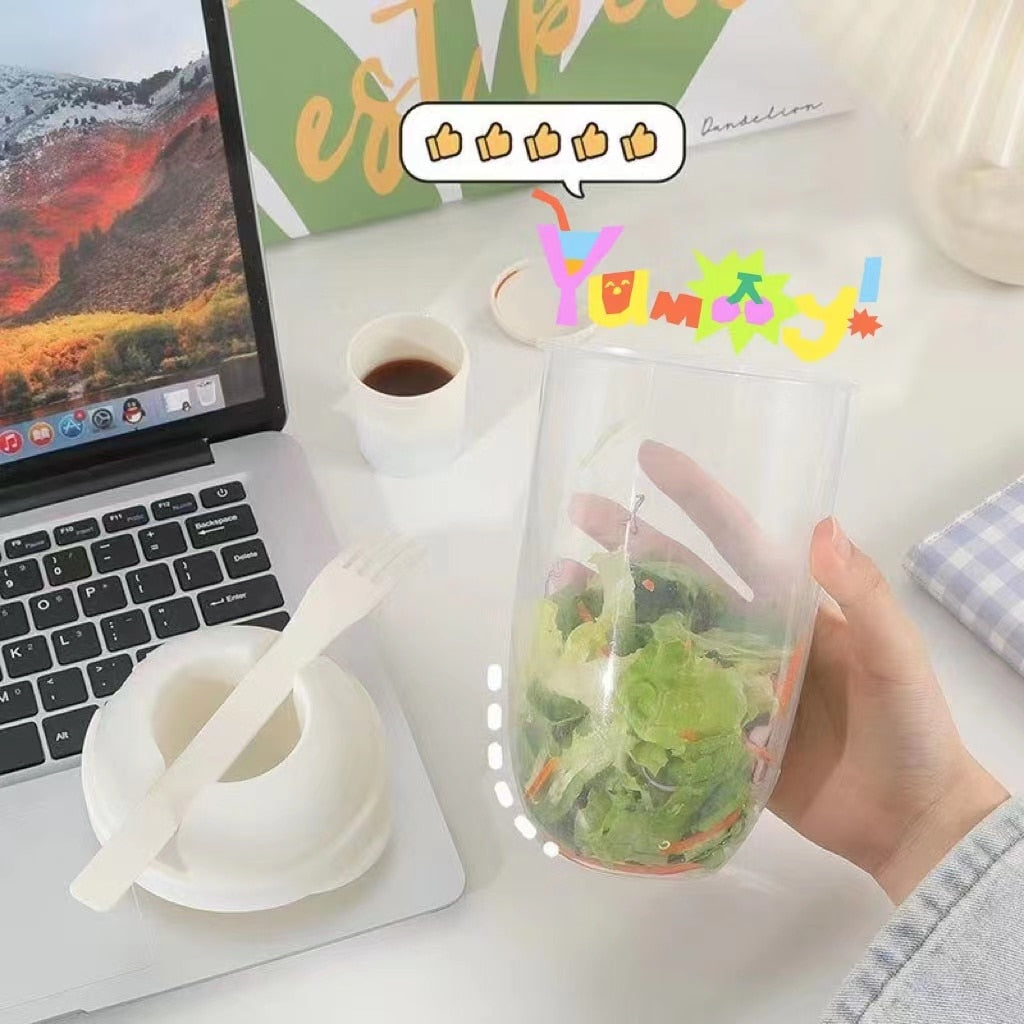 LoungeYard | Portable Built-in Fork Mini Salad Cup — product view 7