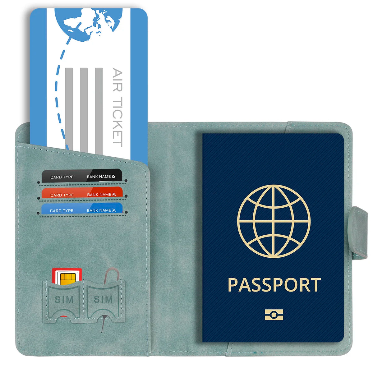 LoungeYard | SafePort Passport Holder | RFID Protection | Elegant Leather Look | Compact for Men & Women — product view 5