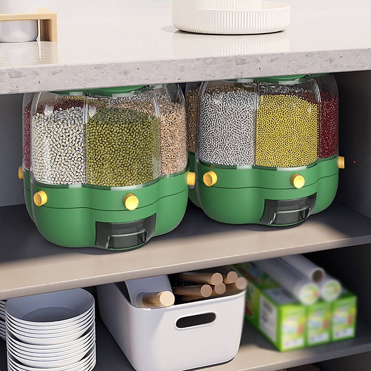 LoungeYard | 6-Grid Rotating Grain Storage Dispenser — product view 7