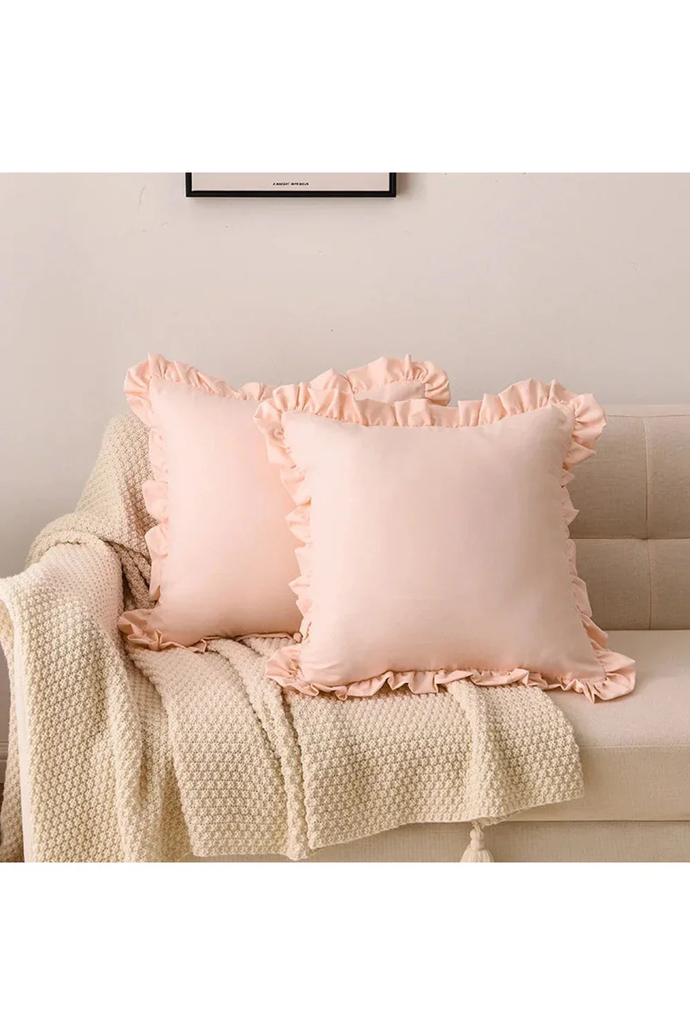 solid ruffle pillowcase | LoungeYard — product view 1