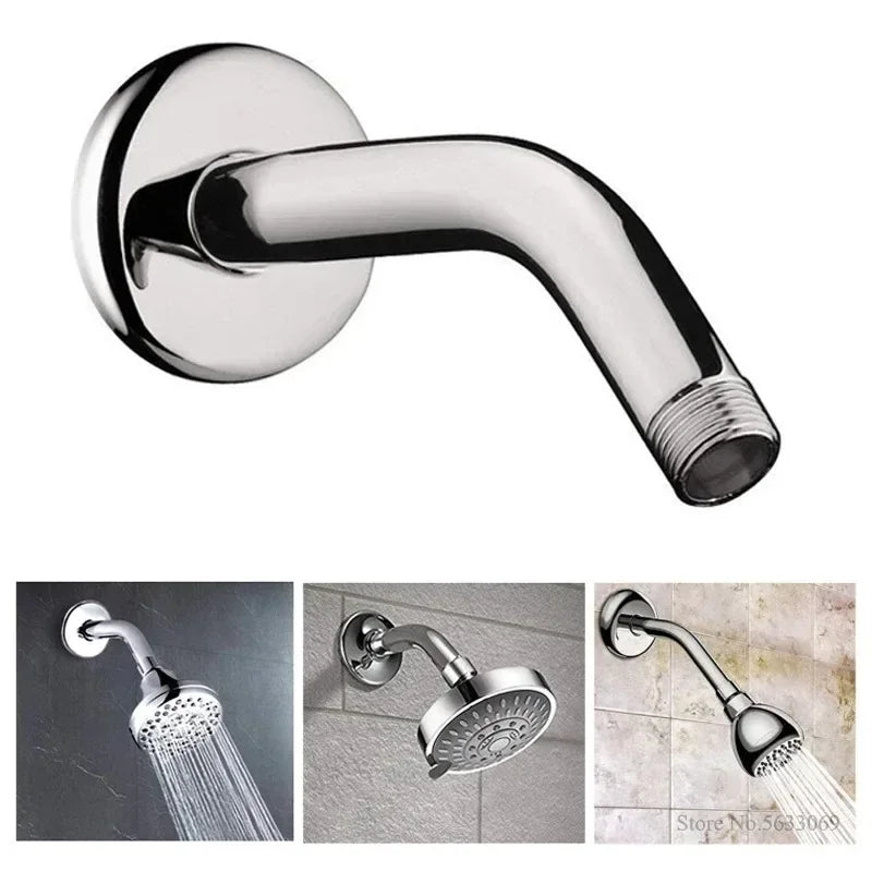 High-Pressure Rain Shower Head with Arm | Round Model – Wall Mount LoungeYard — product view 2