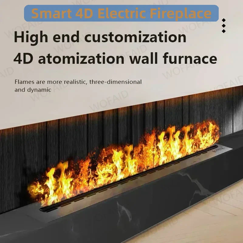 59" 3D Water Vapor Fireplace Insert with App Control — Linear Steam-Flame Unit for TV Stands, Media Walls & Built-Ins — product view 1