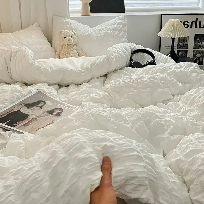 LoungeYard | ChicParis | Seersucker Bedding Set – Lightweight, Soft & Elegant French-Style Duvet Cover Set — product view 5