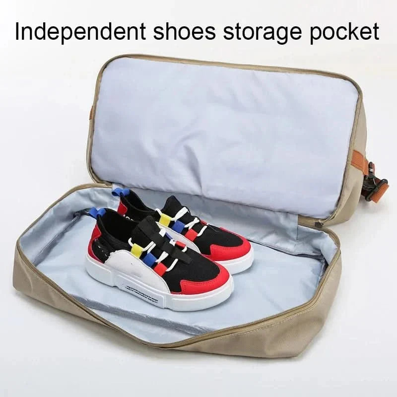 LoungeYard | Portable fitness bag with shoe compartment and wet dry separator bag for active travelling — product view 5