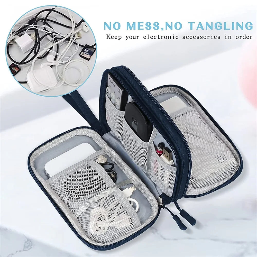 LoungeYard | Techviva PackSafe Electronic Organizer Bag | 2-layer & waterproof | For cables, chargers, USB & accessories | Compact & portable — product view 4