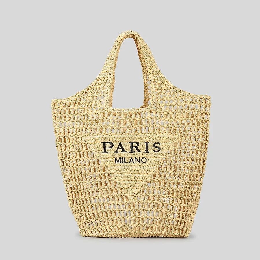 LoungeYard | Net straw crochet beach bag — product view 4