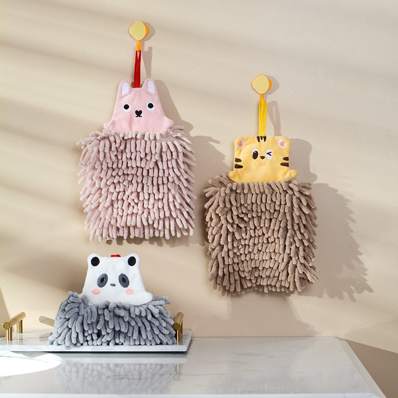 LoungeYard | Quick Water Absorber Bear Plush Hand Towel — product view 2