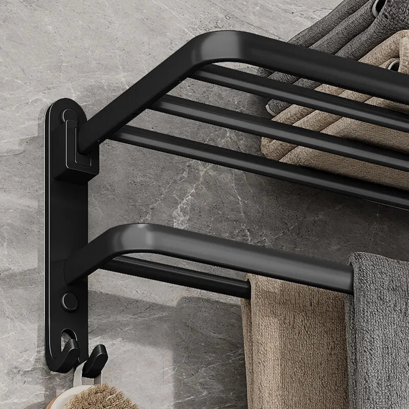LoungeYard | Elegant Life Space-Saving Foldable Aluminum Towel Rack — product view 5