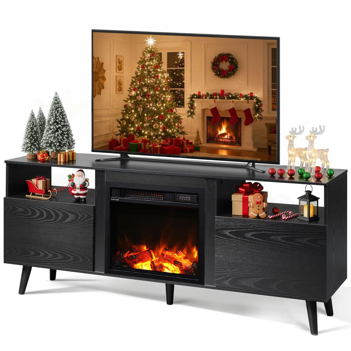 65 Inch Electric Fireplace TV Stand, Modern Media Console Entertainment Center for Living Rooms — product view 1