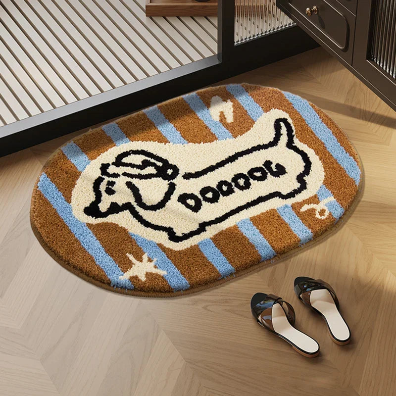 Tufted Dachshund Bathroom Mat | LoungeYard — product view 3