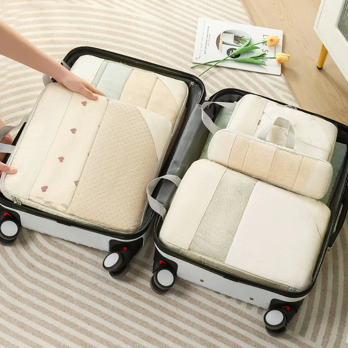 LoungeYard | PackNest Compression Organizer Set | 5-piece | Space-saving & Water-repellent | Ideal for travel & everyday use — product view 3
