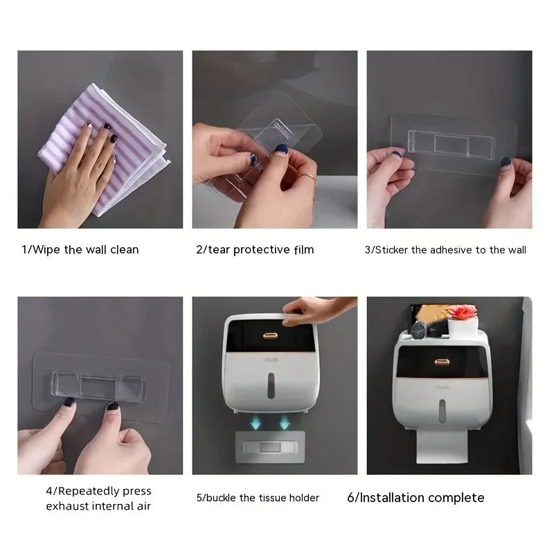 LoungeYard | Wall-Mounted Double Layer Tissue Organizer Box — product view 6