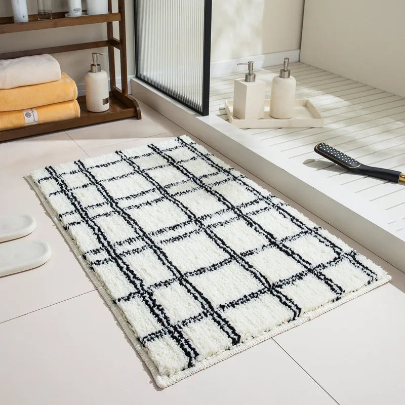Modern Grid Tufted Bath Mat | LoungeYard — product view 7