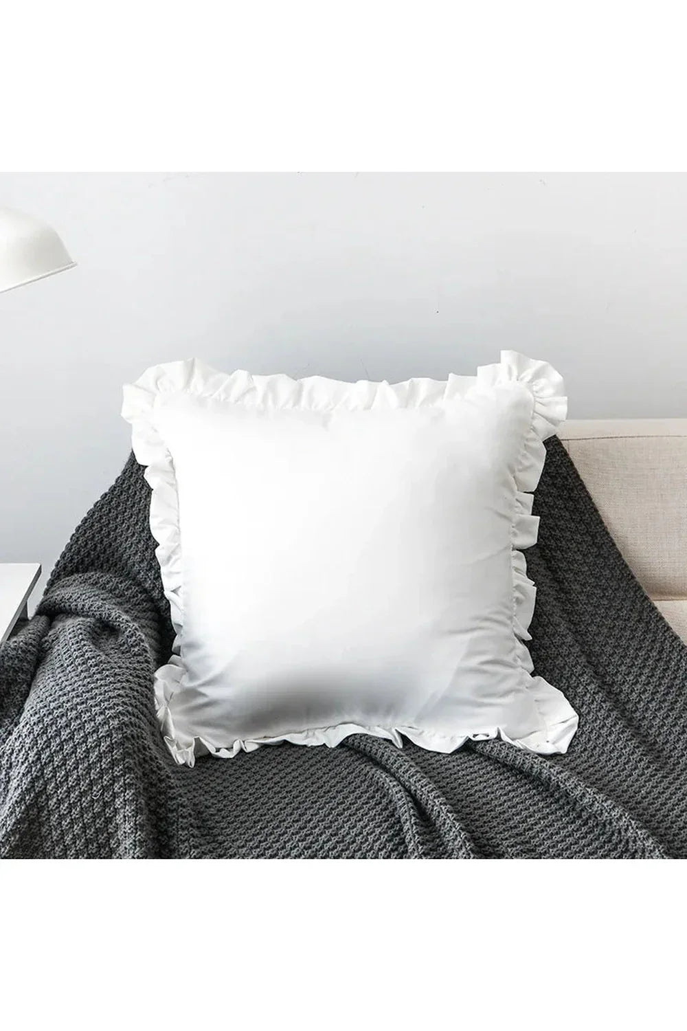 solid ruffle pillowcase | LoungeYard — product view 2