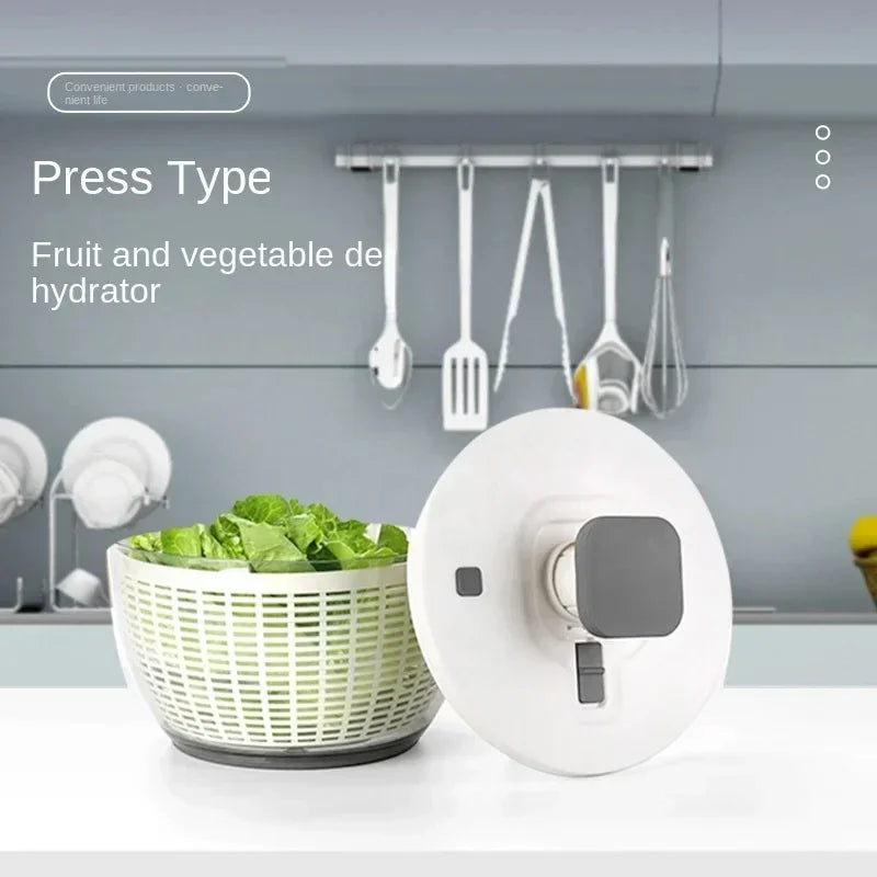 LoungeYard | Compact One-Hand Spin Salad Spinner Dryer Bowl — product view 5