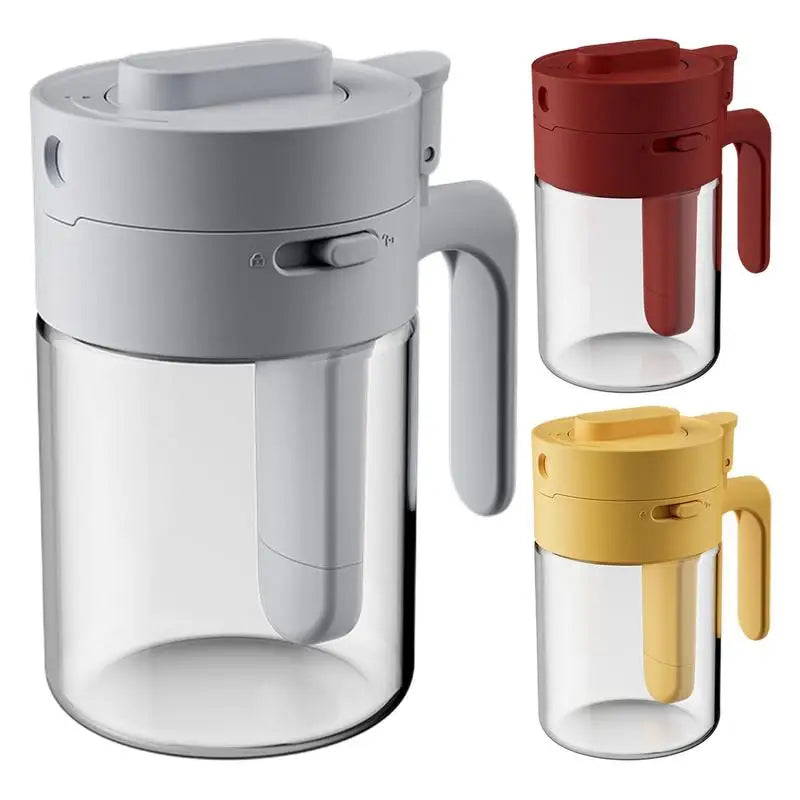 LoungeYard | Transparent Glass Lockable Airtight Seasoning Jar with Spoon — product view 3