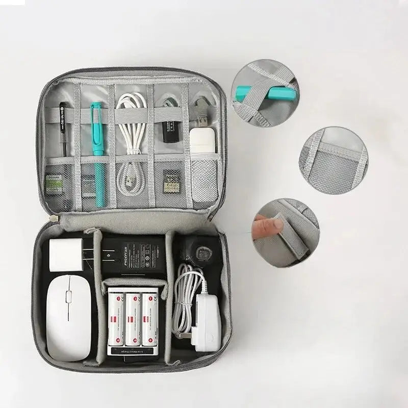 LoungeYard | ORGAZIP Tech Organizer | Large Cable Bag for Travel | Waterproof & Multifunctional | For Power Banks, Cables & Accessories — product view 5