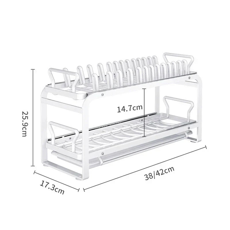 LoungeYard | Kitchen Cabinet Sliding Storage Dish Rack — product view 6