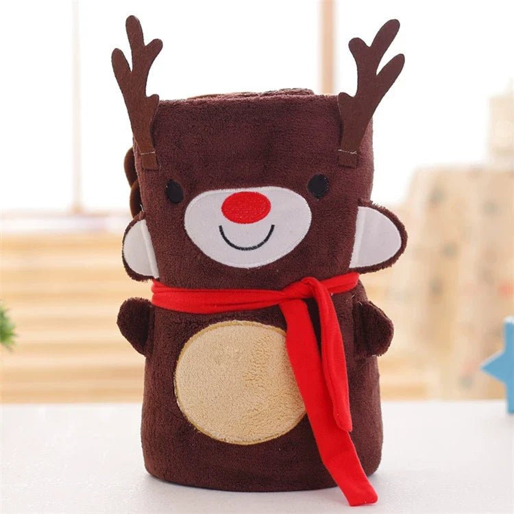 Cartoon Double Sided Flannel Christmas Blanket — product view 3