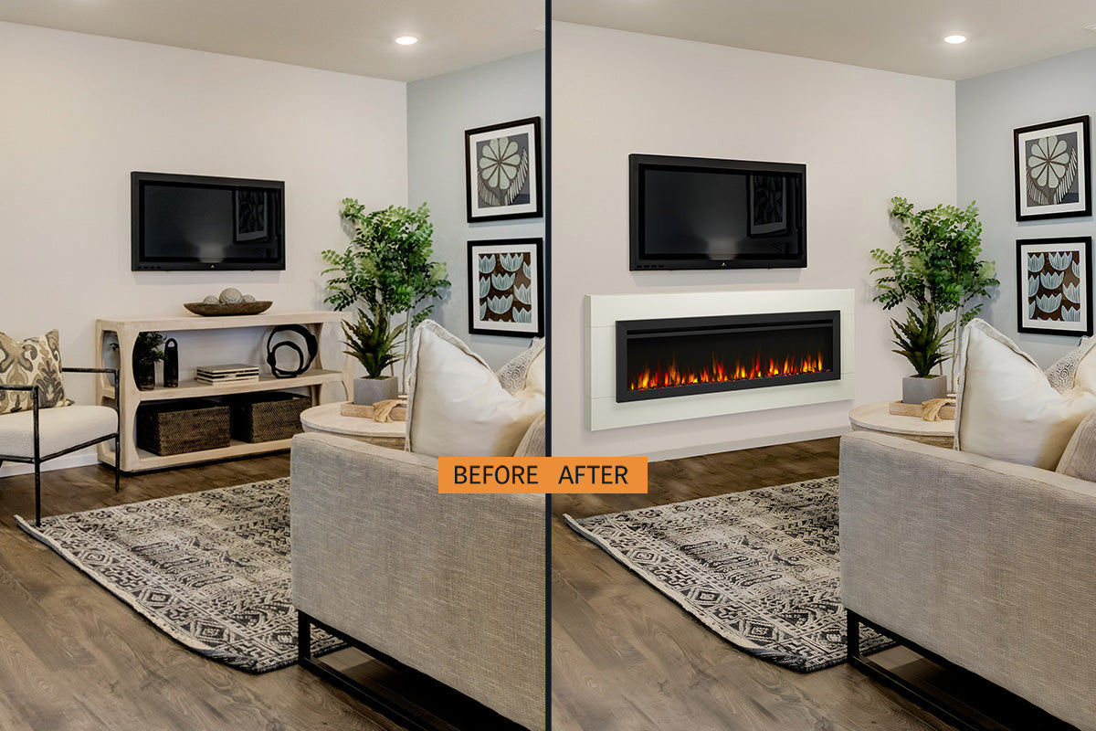 Simplifire Crestline Wall Mount Mantel Kit for Allusion Slim Fireplace (WMK-WH-ALLS50/60) — product view 5