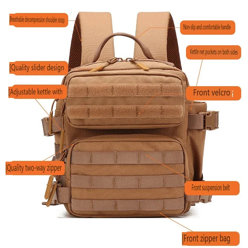 LoungeYard | Tactivo Mini-Rucksack 9L | MOLLE-Outdoor Backpack | Compact & Durable | For Hiking, Camping & EDC — product view 4