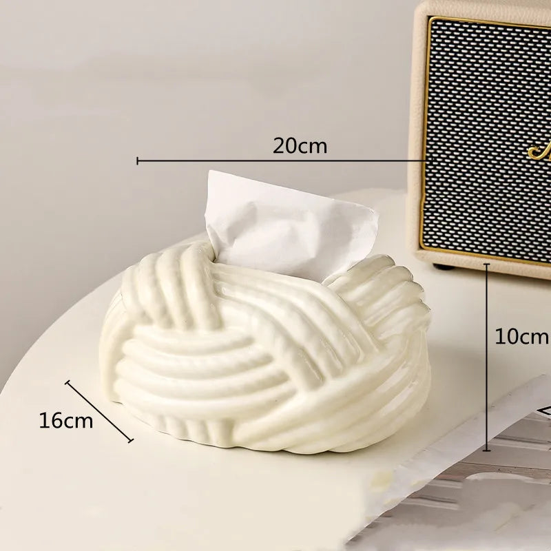 Ceramic Knot Tissue Holder | LoungeYard — product view 6