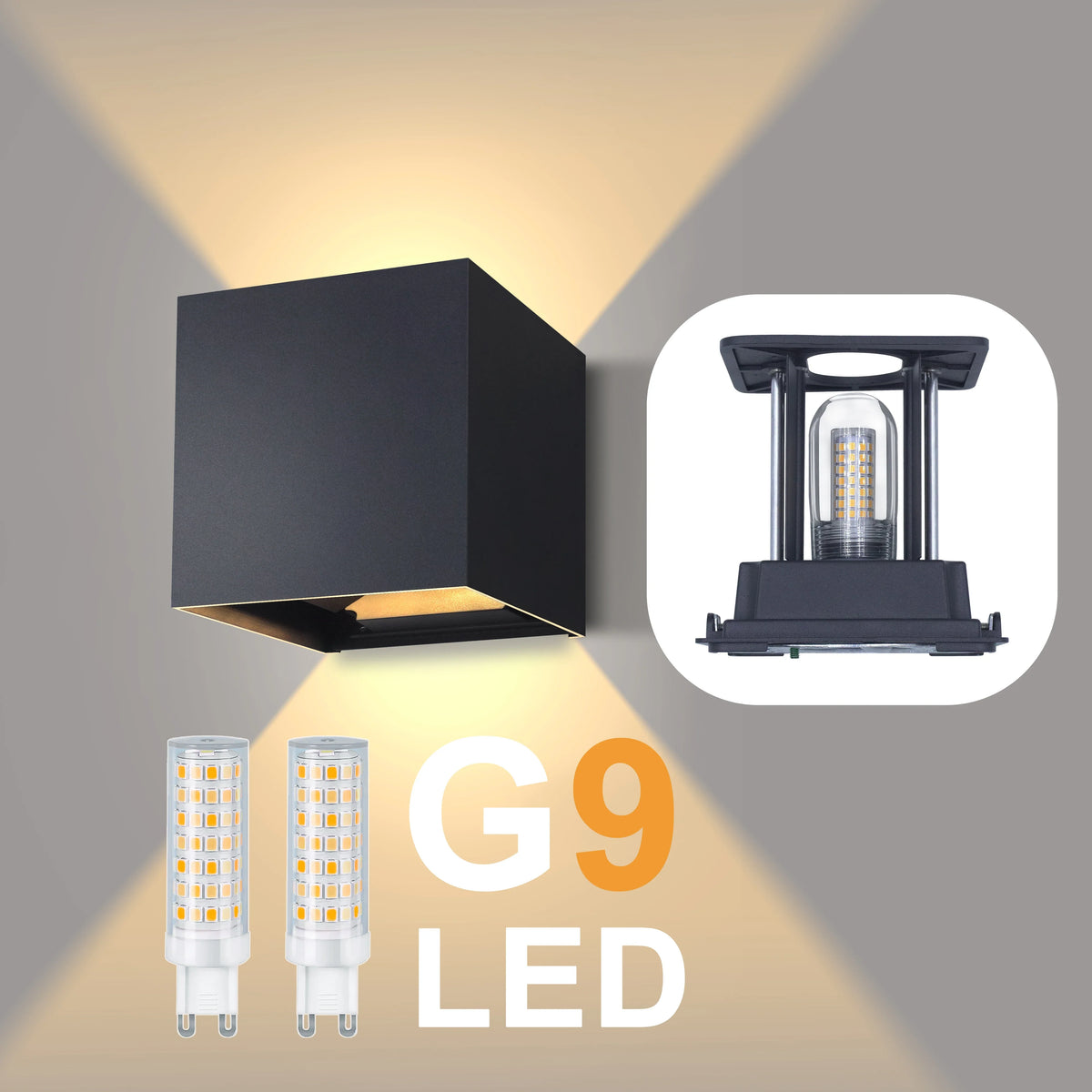 Modern G9 LED Wall Lamp with Adjustable Beam Angle, Indoor & Outdoor Light for Living Room — product view 1