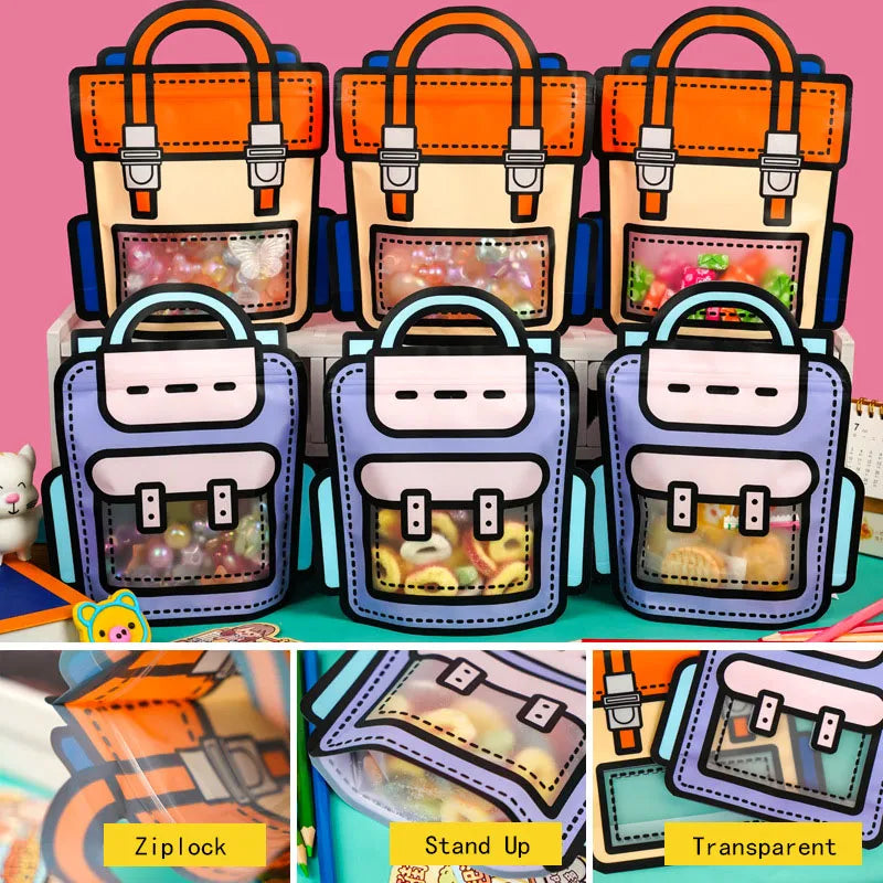 LoungeYard | 50pcs Creative 2D Cartoon Schoolbag — product view 4