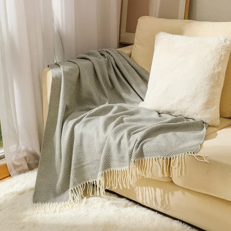 LoungeYard | Nordic Stripe Throw Sofa Blanket — product view 4