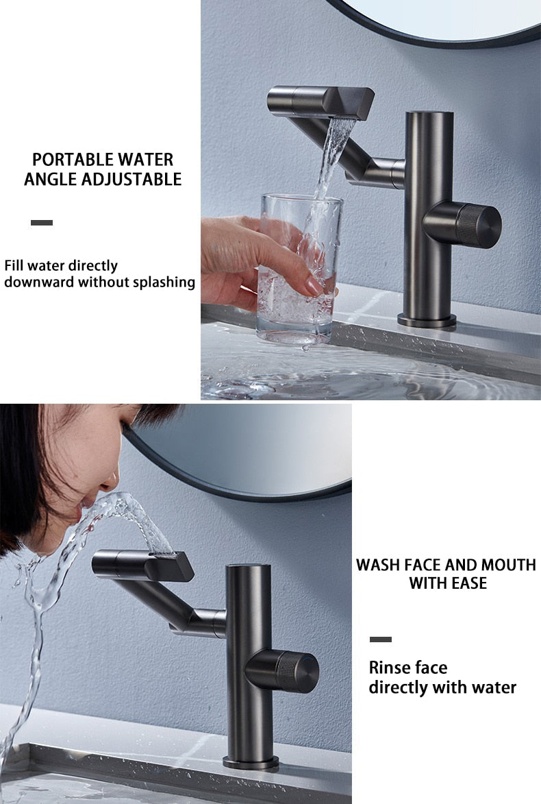 LoungeYard | Hydroelectric Rotating Modern Smart Waterfall Faucet — product view 4