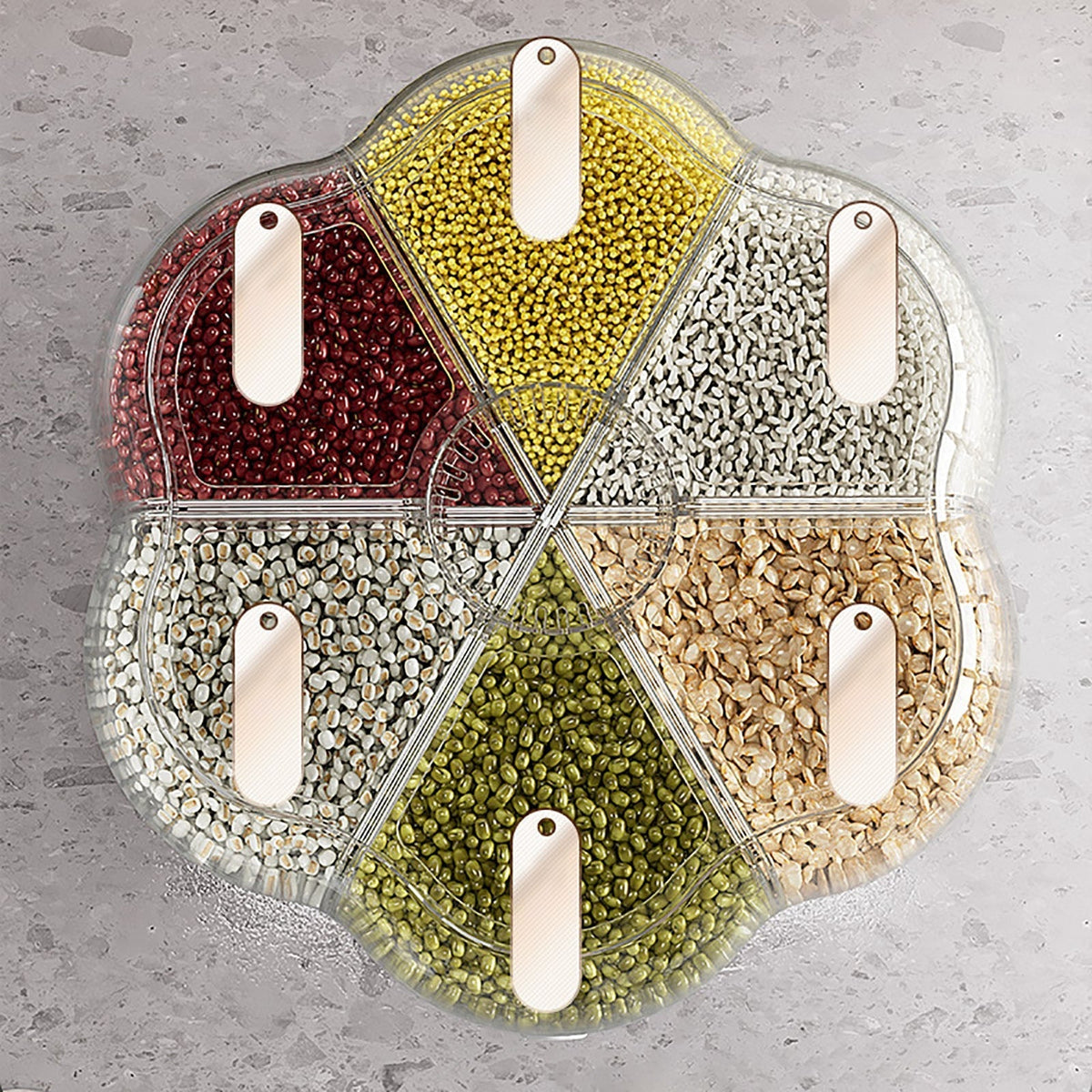 LoungeYard | 6-Grid Rotating Grain Storage Dispenser — product view 4