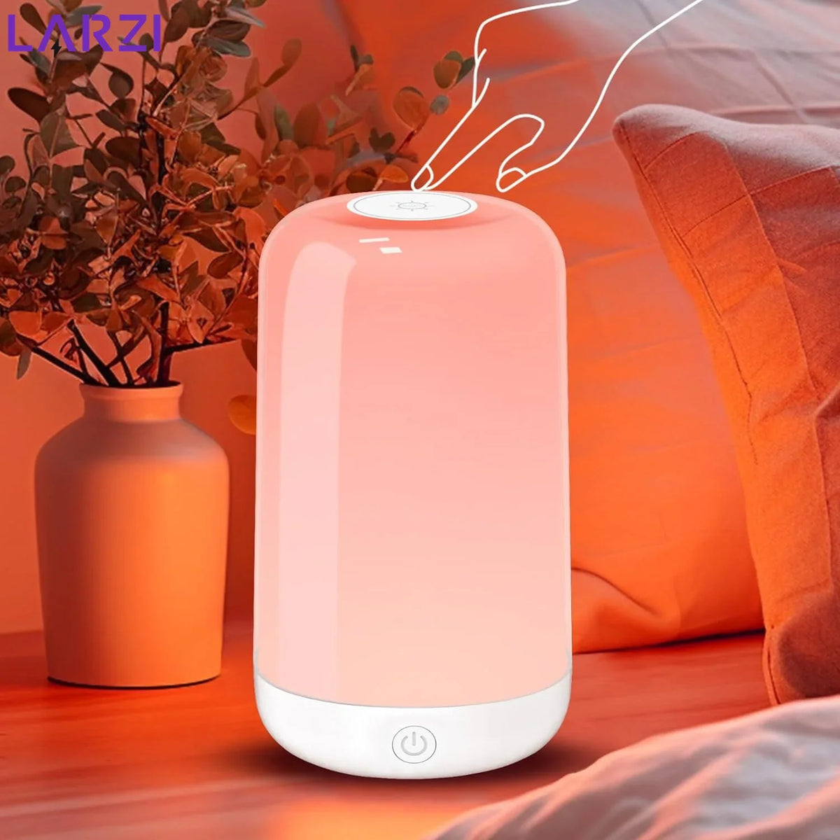 Smart Touch Bedside Lamp with RGB & Bluetooth, Dimmable Rechargeable LED Night Light — product view 1