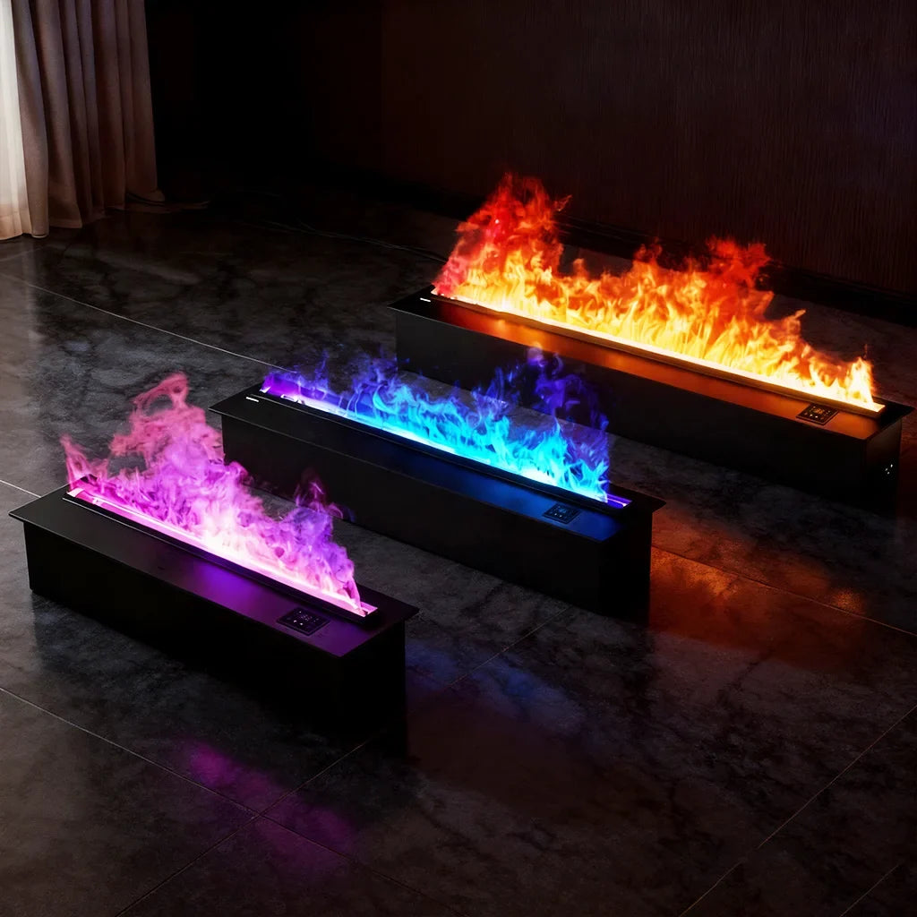 Recessed Water Vapor Electric Fireplace with Remote Control & Timer, 3D Atomized Steam Flame Fireplace — product view 2