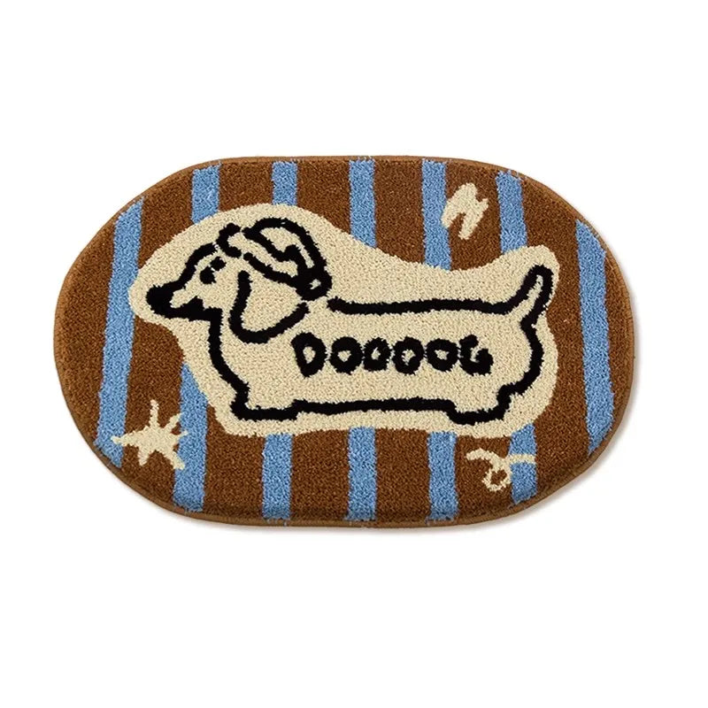 Tufted Dachshund Bathroom Mat | LoungeYard — product view 7