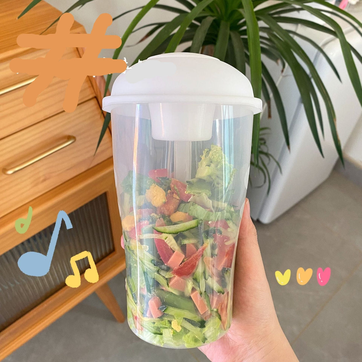 LoungeYard | Portable Built-in Fork Mini Salad Cup — product view 5