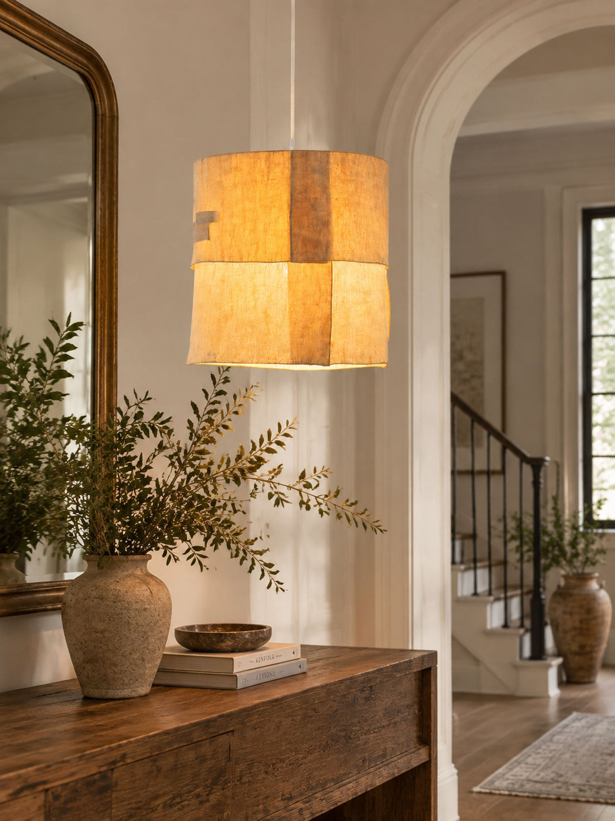 Saffron Tapered Fabric Pendant Lamp — product view 5