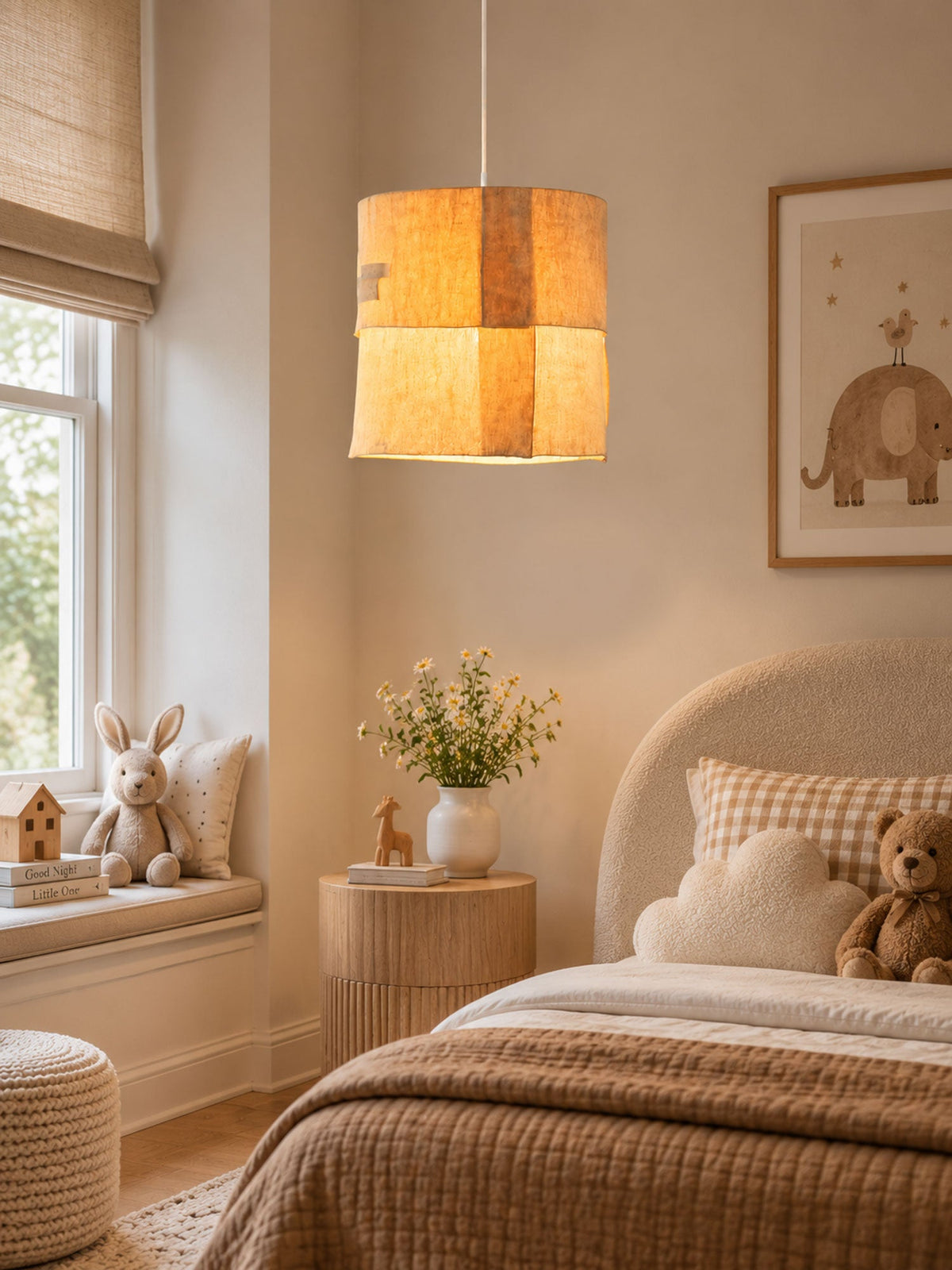 Saffron Tapered Fabric Pendant Lamp — product view 6