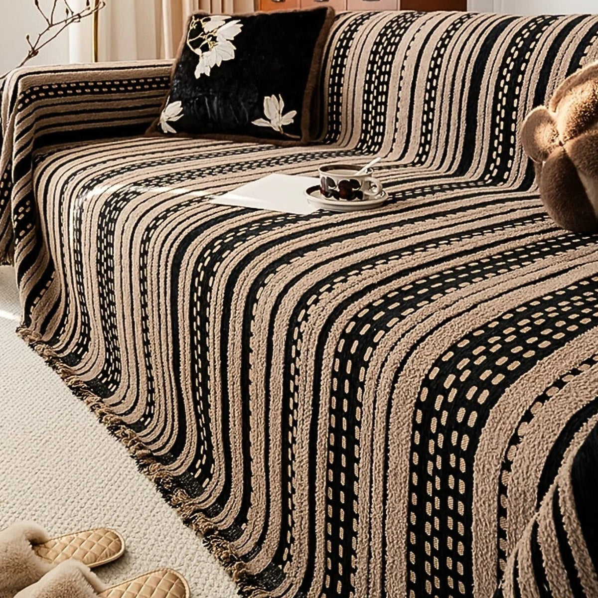 LoungeYard | Sahara Style Plush Boho Sofa Cover Blanket — product view 7