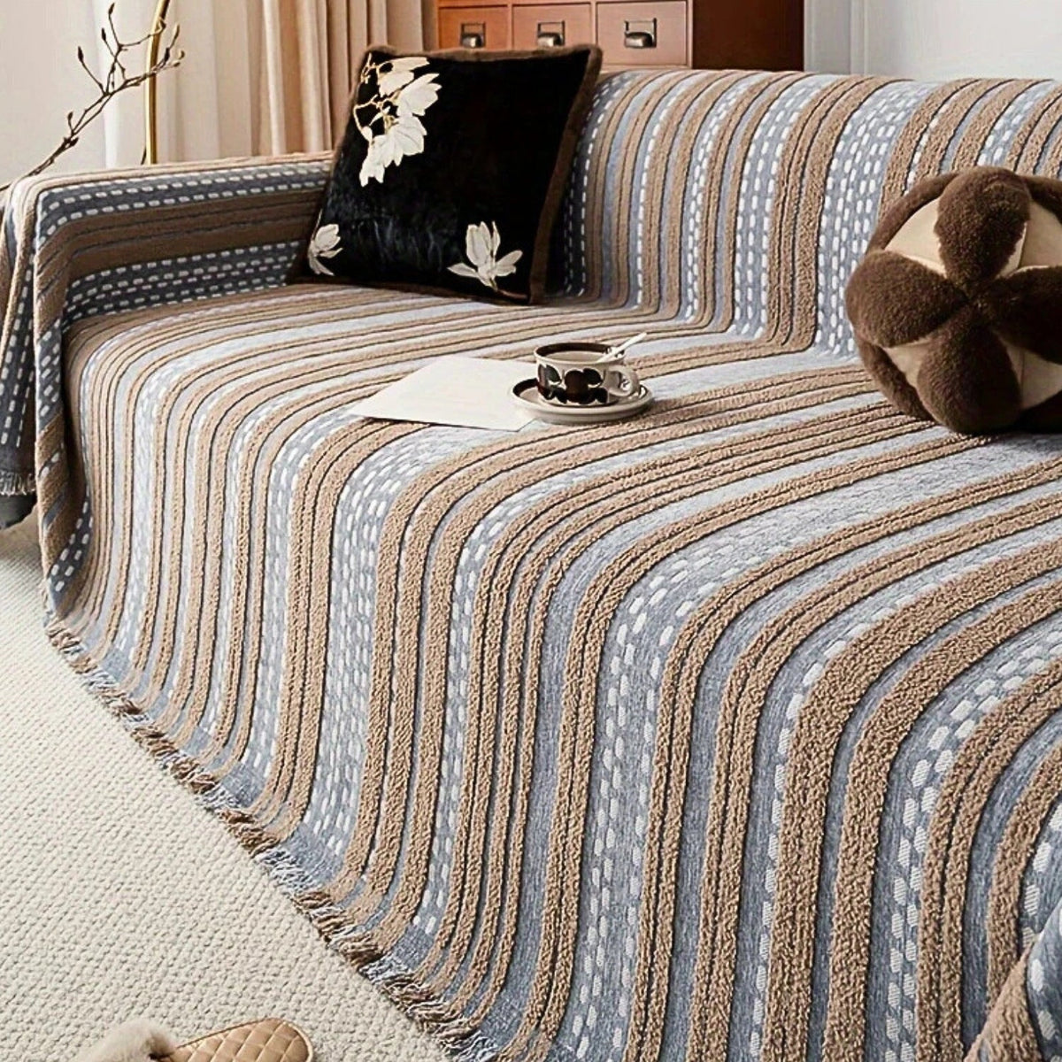 LoungeYard | Sahara Style Plush Boho Sofa Cover Blanket — product view 6