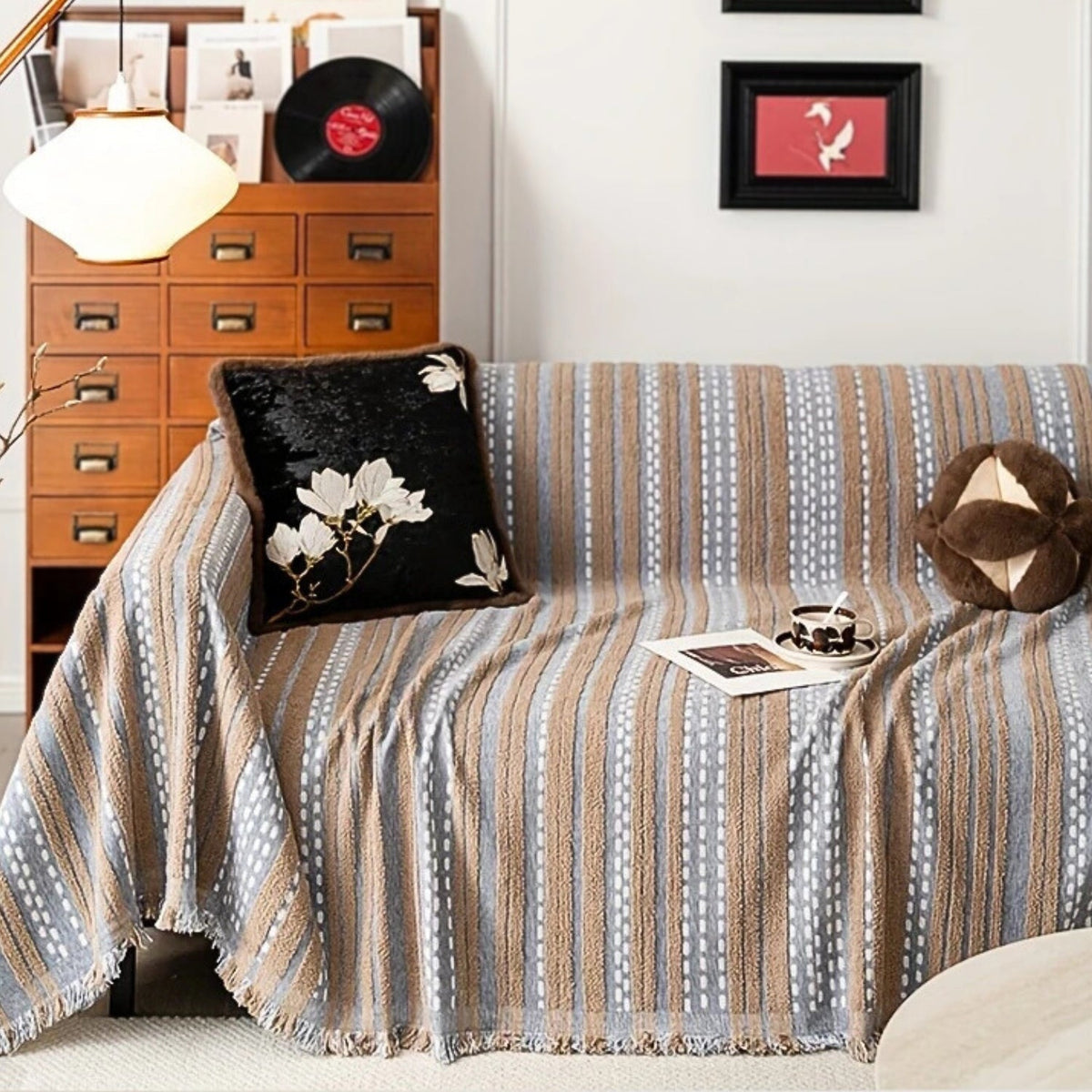 LoungeYard | Sahara Style Plush Boho Sofa Cover Blanket — product view 1