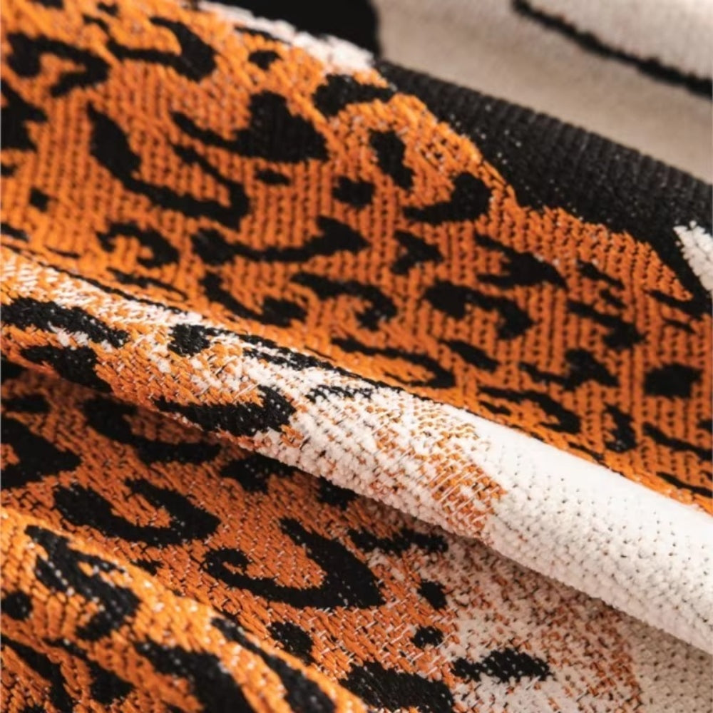 LoungeYard | Savara Leopard Sofa Throw Blanket — product view 1