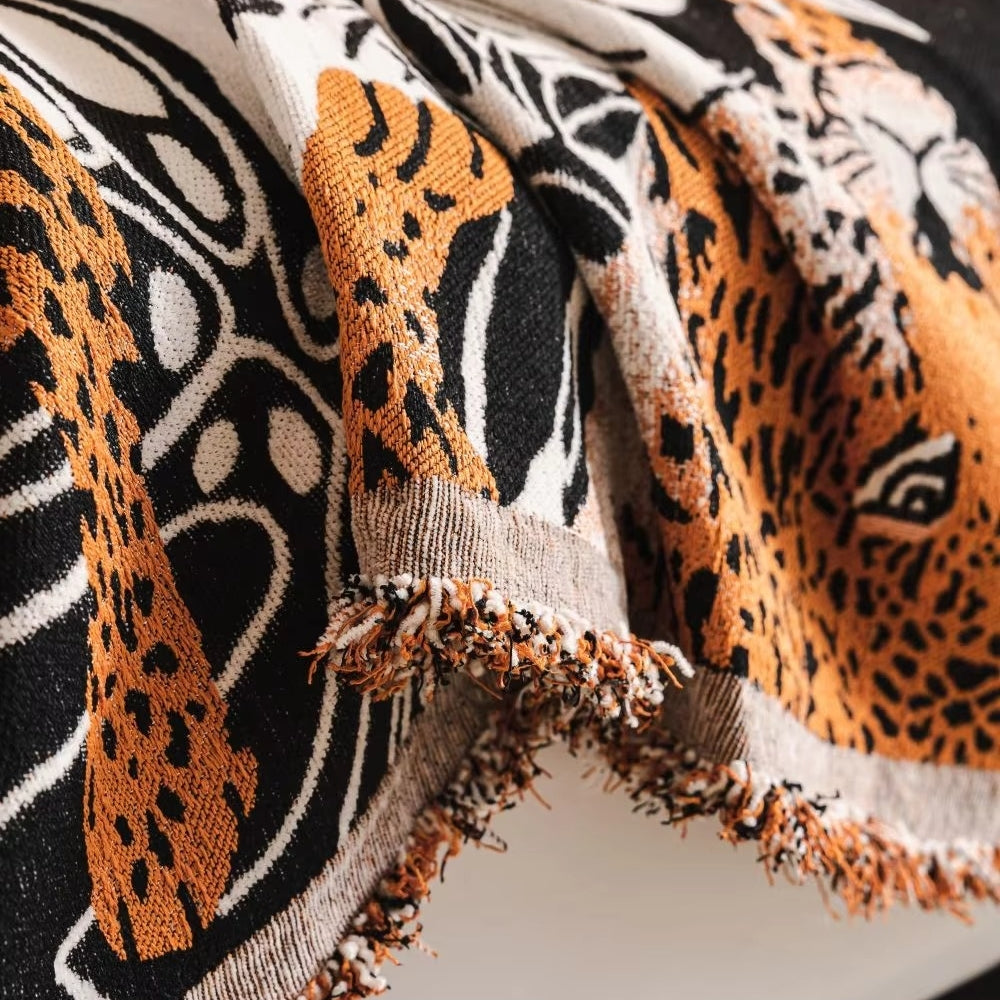LoungeYard | Savara Leopard Sofa Throw Blanket — product view 2