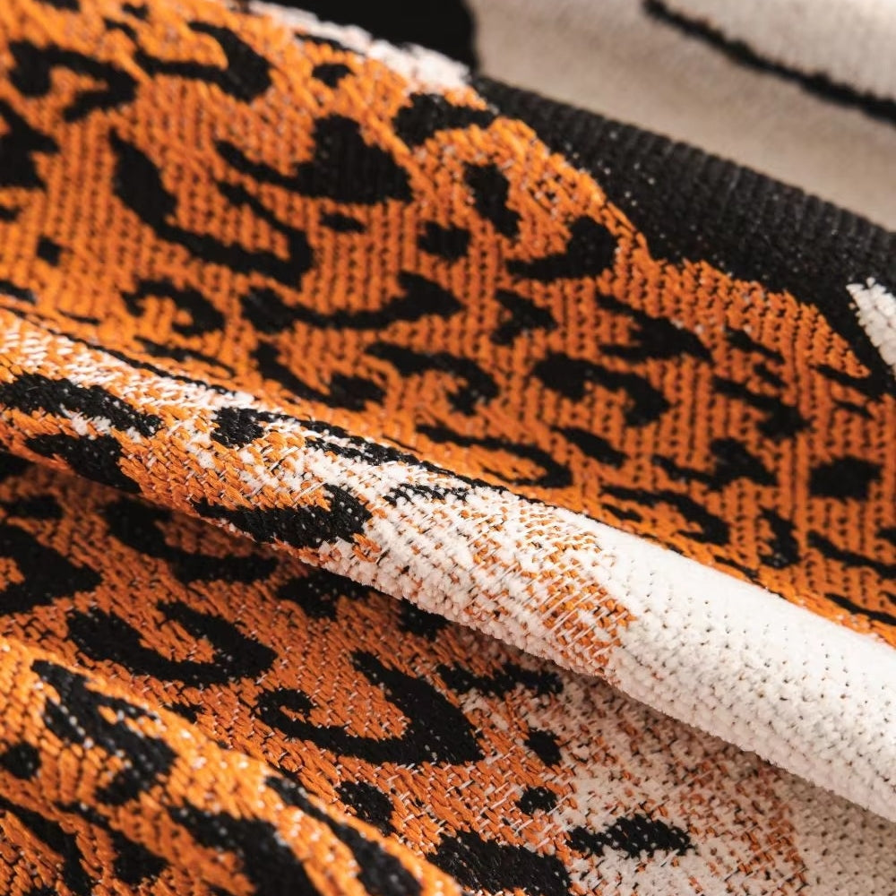 LoungeYard | Savara Leopard Sofa Throw Blanket — product view 3